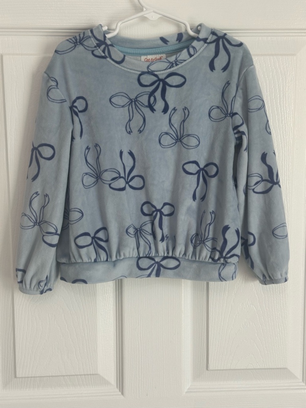 Cat & Jack Light Blue Pullover with Navy Bow Detail